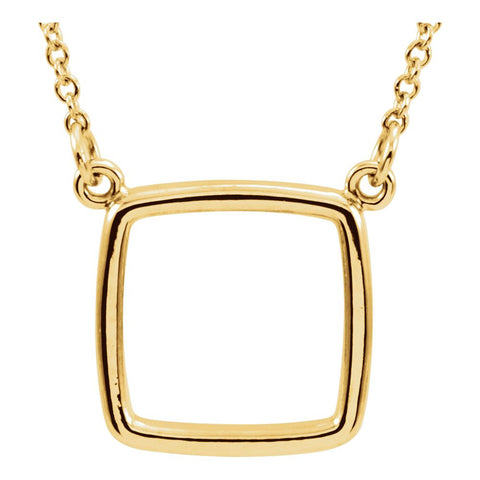 14k Yellow Gold Cushion Square 16" Necklace
