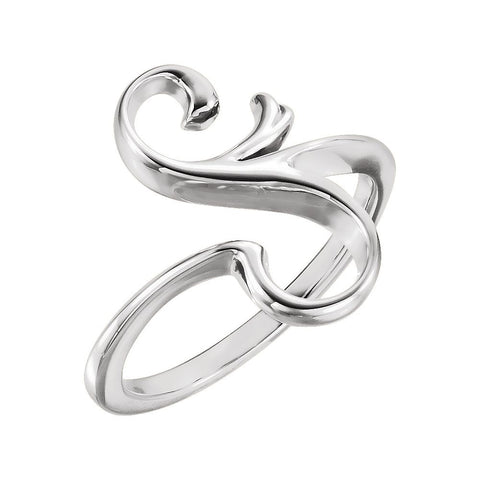 14k White Gold Freeform Ring, Size 7