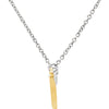 14K White & Yellow Gold Freeform Bar 16" Necklace