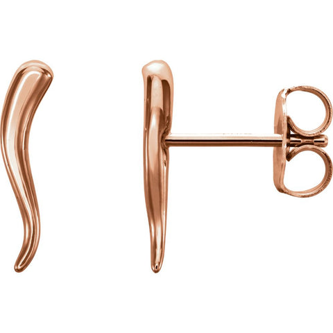 14k Rose Gold Horn Earrings
