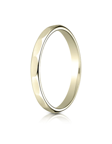 Benchmark 14K Yellow Gold 2mm High Polished Faceted Design Wedding Band Ring (Sizes 4 - 15 )