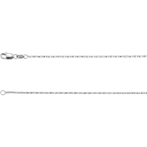 14k White Gold 1mm Raso 20" Chain