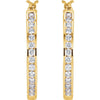 14k Yellow Gold 1 CTW Diamond Hoop Earrings