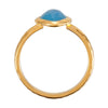 18K Yellow Gold Vermeil 10x8x5mm Blue Chalcedony Ring Size 7