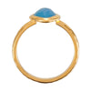 18K Yellow Gold Vermeil 10x8x5mm Blue Chalcedony Ring Size 8