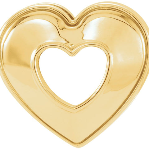 14k Yellow Gold 14x14mm Heart Pendant Slide