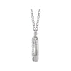 14k White Gold 1/5 CTW Diamond Oval Cluster 16-18" Necklace