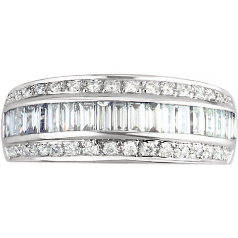 14k White Gold 1 CTW Diamond Anniversary Band, Size 6