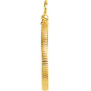 14k Yellow Gold Coin Edge Screw Top Coin Frame Mounting