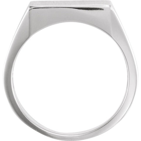 Sterling Silver 13.5x14mm Square Signet Ring, Size 11