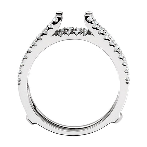 14k White Gold 1/2 CTW Diamond Ring Guard Size 7