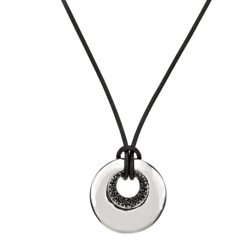 Sterling Silver Black Spinel Necklace