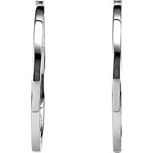 Sterling Silver Square Tube Hinged Earrings