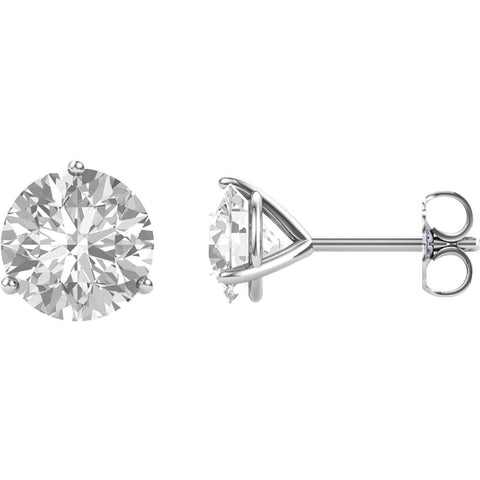 14k White Gold 4mm Round Forever Brilliant® Moissanite Earrings