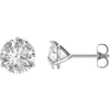14K White Gold 4mm Round Forever Brilliant Created Moissanite 3-Prong Earrings