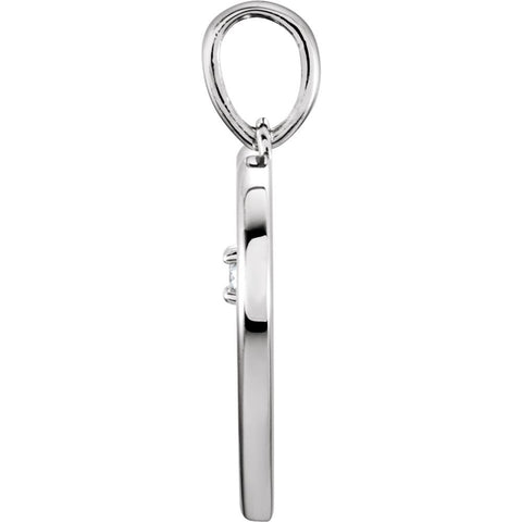 14k White Gold .03 CTW Diamond Heart Pendant