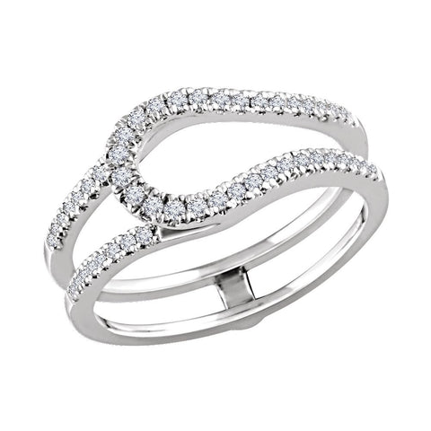 14k Yellow Gold 1/3 CTW Diamond Ring Guard, Size 7