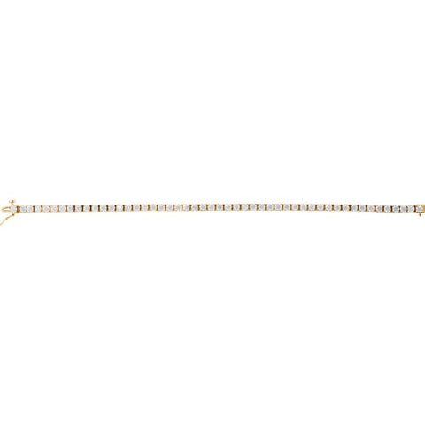 14k Yellow Gold 4 1/2 CTW Diamond Line 7.25" Bracelet