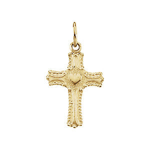 14k Yellow Gold Youth Cross Pendant