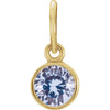 14k Yellow Gold Imitation Aquamarine Birthstone Charm
