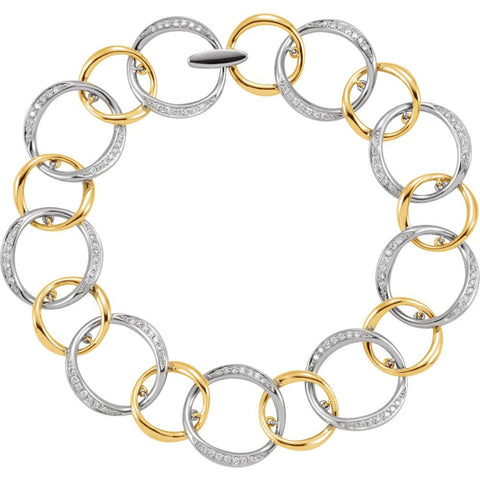14K White & Yellow Gold 3/4 CTW Diamond Link Bracelet