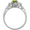 14k White Gold Peridot & .04 CTW Diamond Ring, Size 7