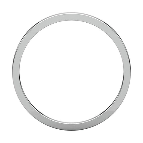 14k White Gold 1.5mm Flat Band, Size 6.5