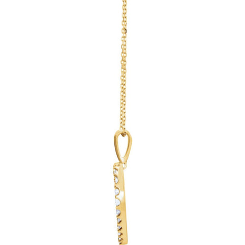 14k Yellow Gold 1 CTW Diamond Heart 18" Necklace