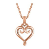 14k Rose Gold Fancy Heart 16-18-inch Necklace