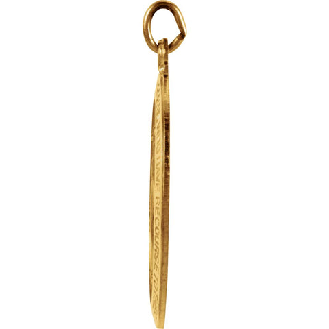 14k Yellow Gold 23x16mm Oval Miraculous Medal