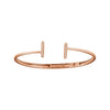 14k Rose Gold 1/6 ctw. Diamond Bar Hinged Cuff Bracelet