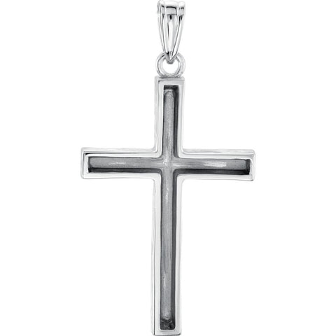 14k White Gold Cross Pendant