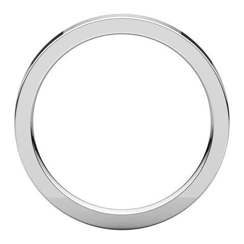 14k White Gold 2.5mm Flat Comfort Fit Band, Size 5.5
