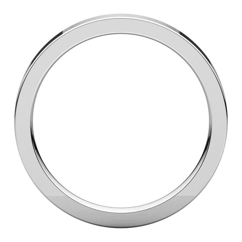 14k White Gold 2.5mm Flat Comfort Fit Band, Size 8.5