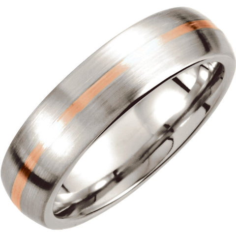 Cobalt & 14K Rose 6mm Slightly Domed Band 10