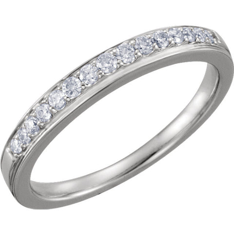 14k White Gold 1/5 CTW Diamond Band, Size 7