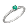 14k White Gold Chatham« Created Emerald "May" Birthstone Ring for Kids, Size 3