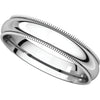 Sterling Silver 4mm Milgrain Comfort Fit Band, Size 7