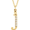 14k Yellow Gold 0.03 ctw. Diamond Lowercase Letter "J" Initial 16-inch Necklace