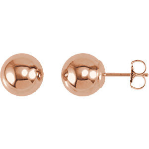 14k Rose Gold 8mm Ball Earrings