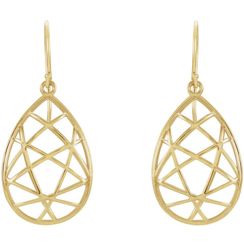 14k Yellow Gold Nest Design Earrings