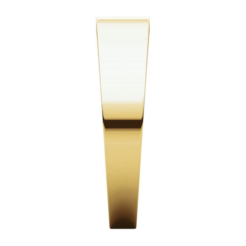 14k Yellow Gold 5mm Flat Tapered Band, Size 7