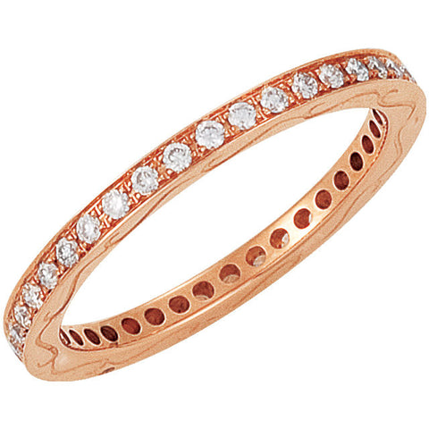 14k Rose Gold 3/8 CTW Diamond Eternity Band Size 6