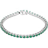 14k White Gold Emerald Line Bracelet