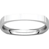 14k White Gold 2.5mm Square Comfort Fit Band, Size 6.5