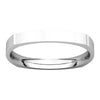 14k White Gold 2.5mm Square Comfort Fit Band, Size 10