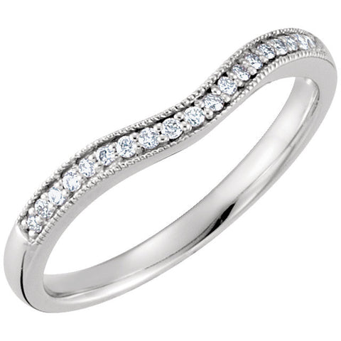 14k White Gold 1/10 CTW Diamond Band, Size 7