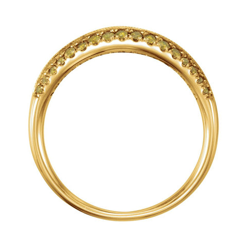 14k Yellow Gold Knife-Edge Anniversary Band, Size 7