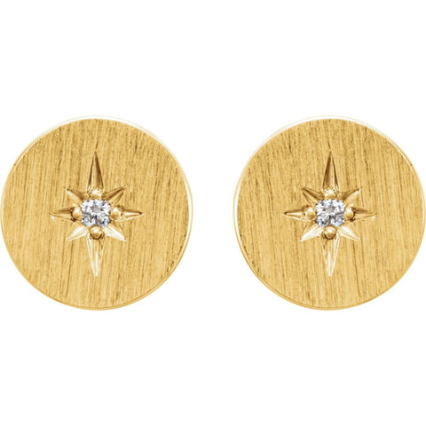 14k Yellow Gold .02 CTW Diamond Earrings