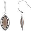Pair of Marquise Shaped Dangle Earrings in Sterling Silver